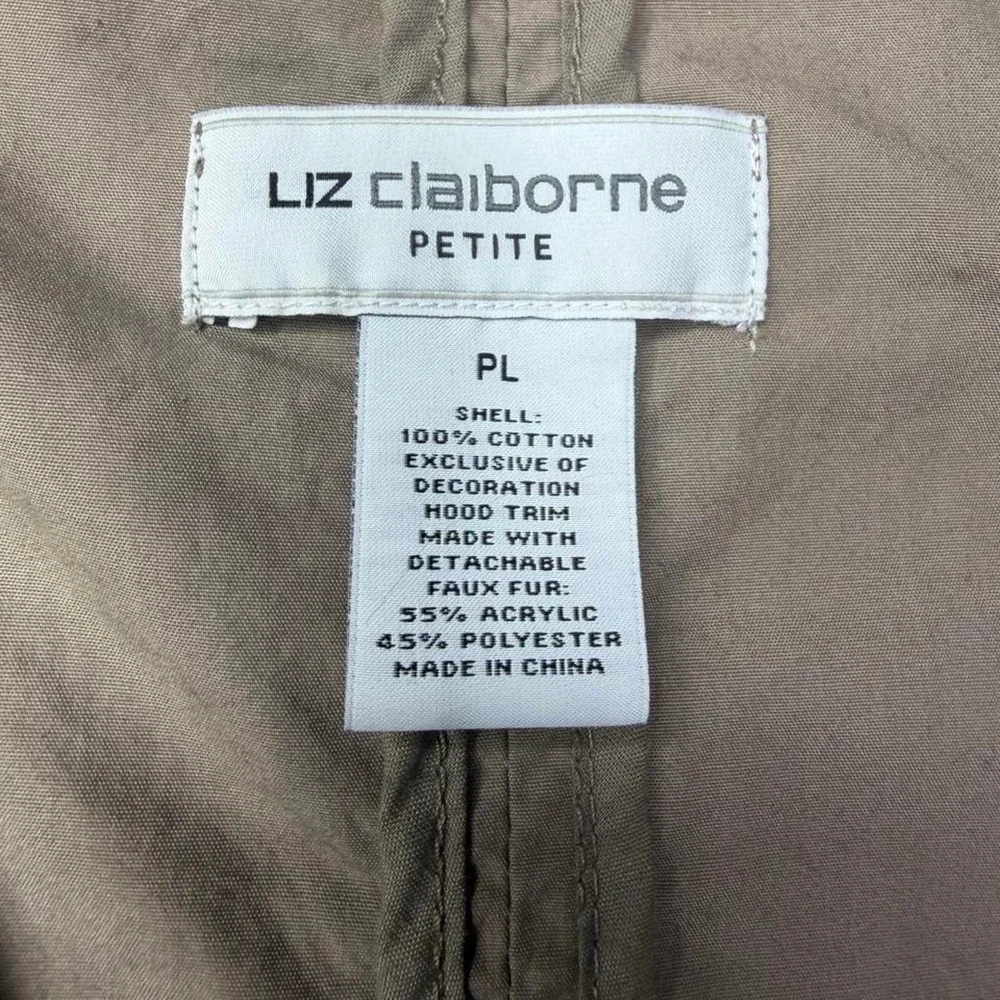 Liz Claiborne Petite Faux Fur Hood Utility Parka Bloke core